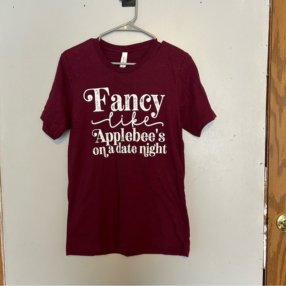 Bella Canvas Burgundy Graphic Tee with White Script